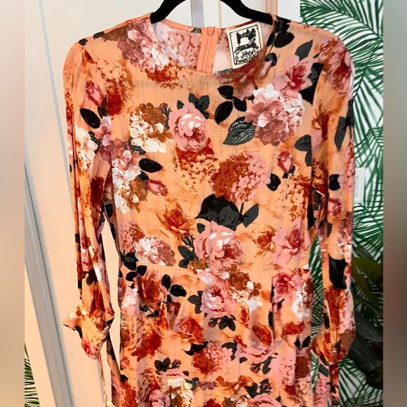 Anthropologie Jaase Floral Long Sleeve Tiered Maxi Dress Small - Picture 4 of 11